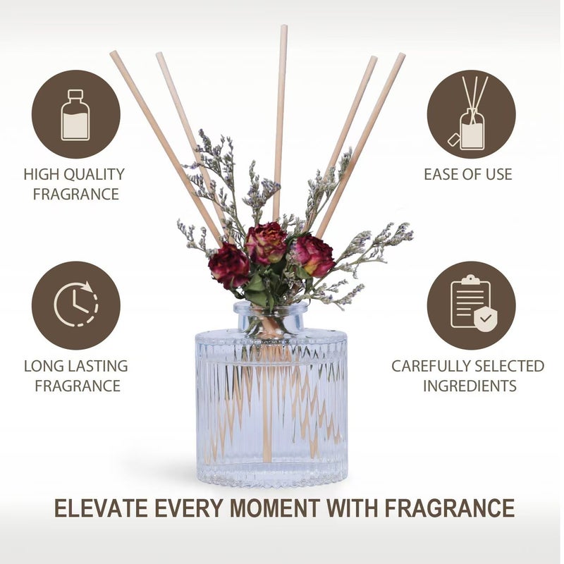 UCC Reed Diffuser Set  3.38 oz Pure Orange Premium Scented Diffuser with Flower Sticks Home Fragrance Reed Diffuser for Bathroom Shelf Decor - Image 2