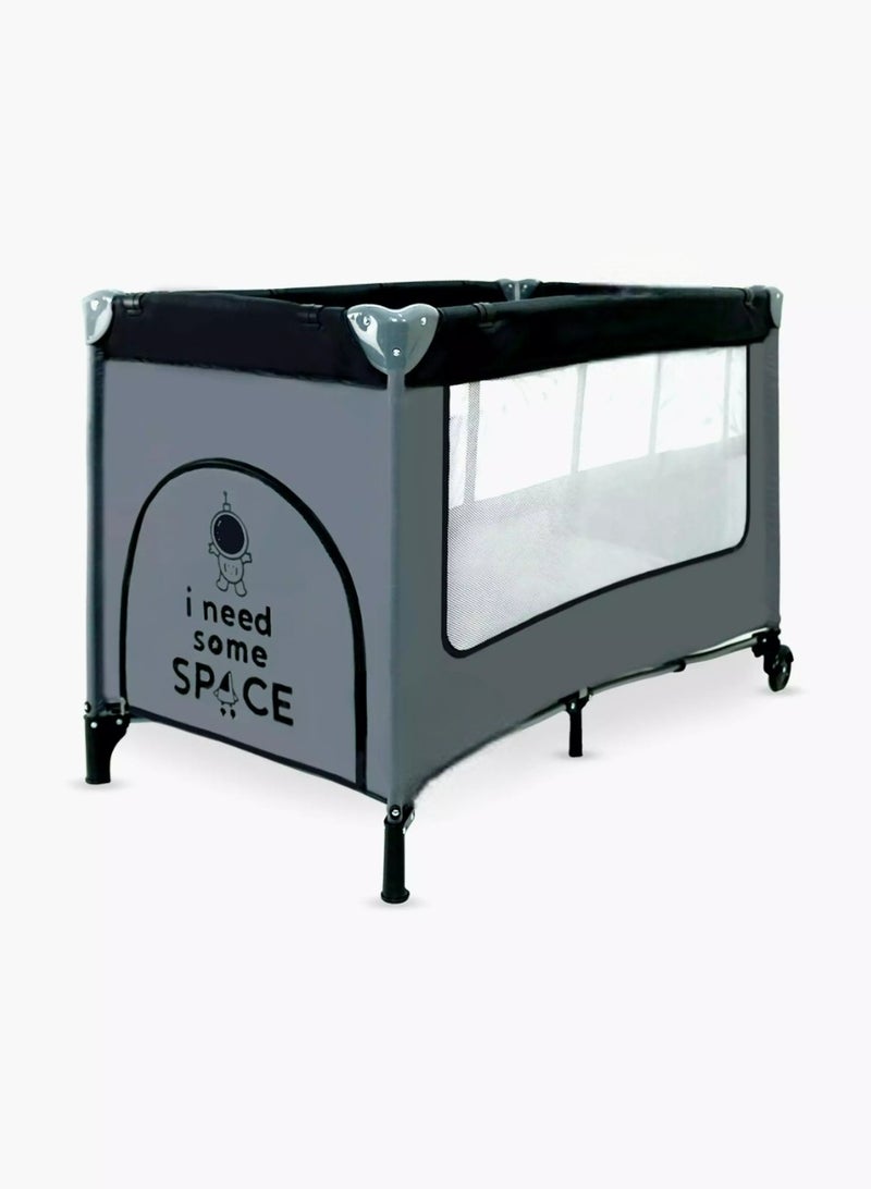 Kikibebe portable Baby Crib, Movable Multi-functional Foldable Playpen with Single Layer and Lightweight Design-Black - Image 5
