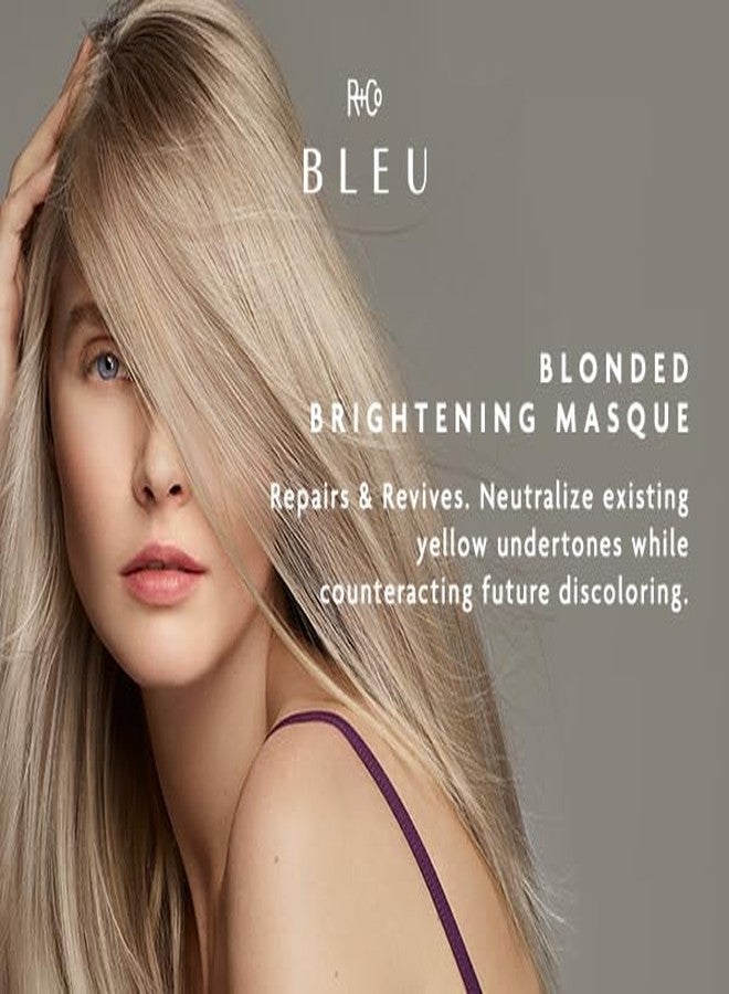 R+Co BLEU Blonded Brightening Masque - Repairs and Revives Dull, Yellowed Blondes, Hydrates, Neutralizes Yellow Undertones, Restores Shine, Adds Strength, 5 oz - Image 3
