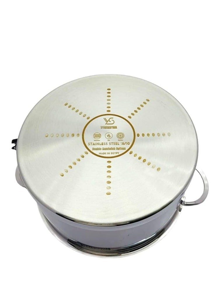 Younesteel Younesteel Classic Stainless Steel Cooking Pot 22 Cm - Silver  - Image 3