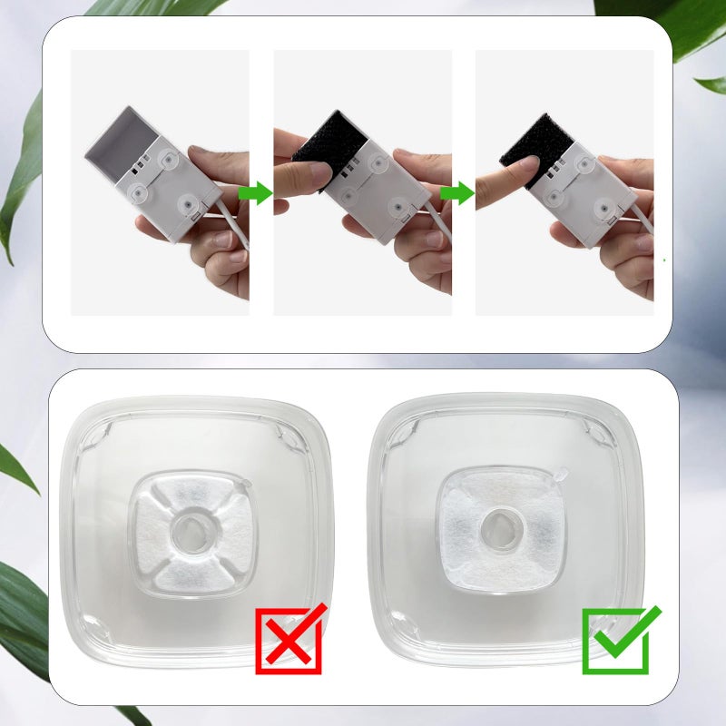 Cylomert Pet Fountain Filters Compatible with 95Oz/2.8L Dog Water Fountain(4 Carbon Filters+4 Sponge Filters) - Image 4