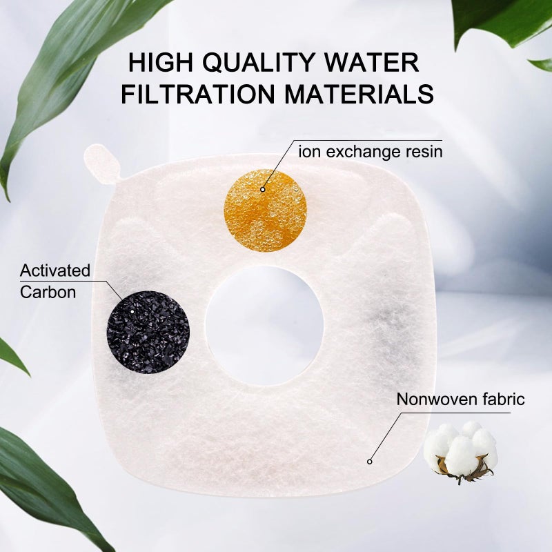 Cylomert Pet Fountain Filters Compatible with 95Oz/2.8L Dog Water Fountain(4 Carbon Filters+4 Sponge Filters) - Image 5