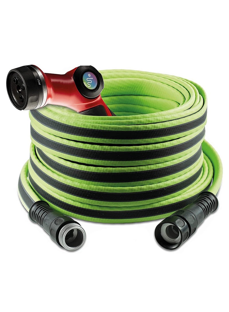 RACO FITT Force Lite KIT Garden Hose 1.2 50ft and multi pattern Nozzle Light duty Water Hose Lime - Image 1