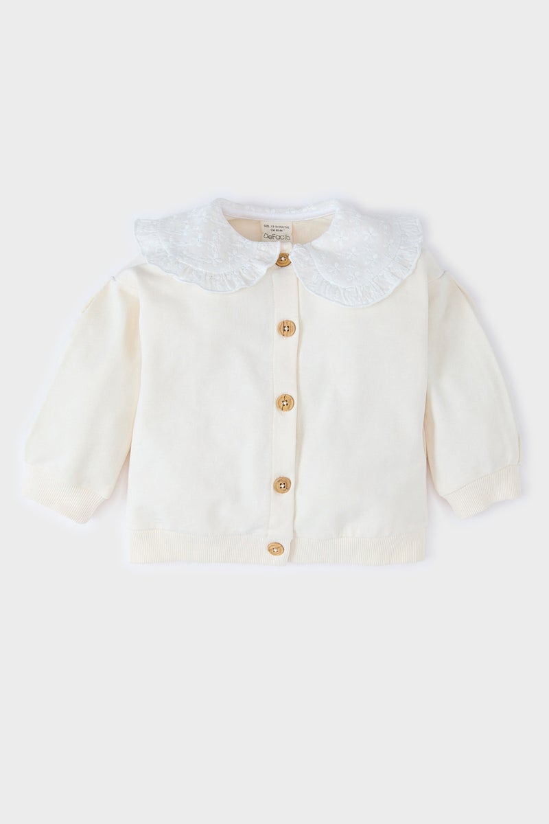 DeFacto Baby Girl Lace Collar Buttoned Cardigan - Image 1