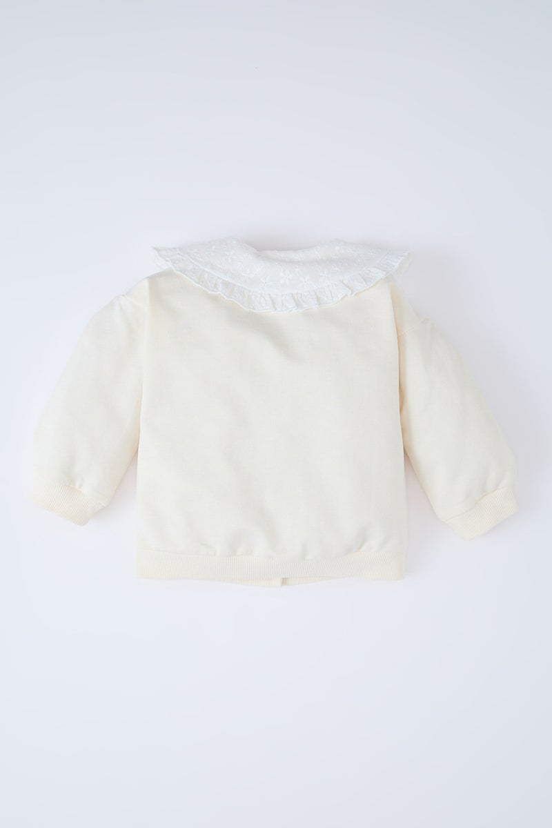 DeFacto Baby Girl Lace Collar Buttoned Cardigan - Image 4