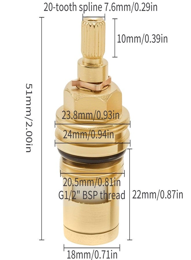Saihisday ساق سيراميك Saihisday G1/2" BSP خيط 20 سنًا خرطوشة قرص سيراميك ساق ساخن وبارد للحنفيات القياسية للحمام والمطبخ، خالية من الرصاص - Image 2