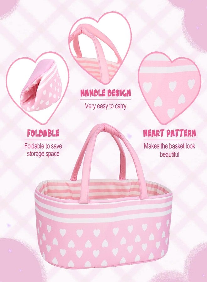 Aori 9 Pcs Reborn Baby Dolls Clothes Set with Pink Bassinet for 17-22 Inch Baby Doll, Carrier Bed and Baby Doll Clothes Outfit Accessories fit Newborn Baby Girl - Image 5
