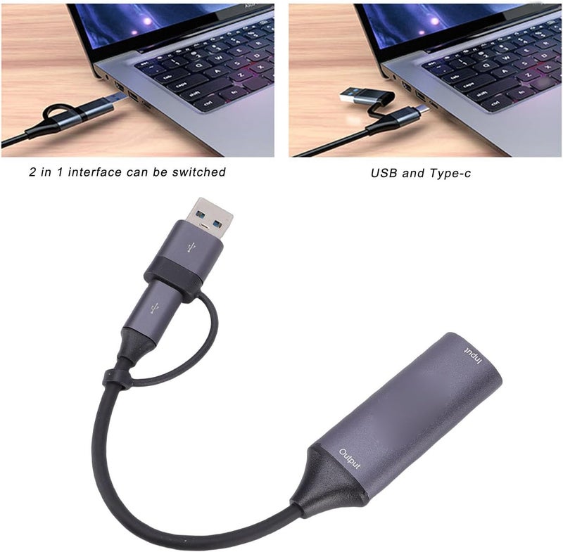 وزن معتدل بطاقة التقاط الفيديو، 4K 30Hz 1080P 60FPS HDMI إلى USB 3.0 من النوع C، مسافة نقل طويلة، مخصصة للألعاب والبث المباشر وتسجيل الفيديو تصميم عملي شائع بالسعودية - Image 5