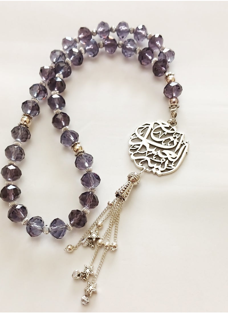ماركة غير محددة - سبحة كريستال بدلاية مطلية بماء الفضة - Image 1