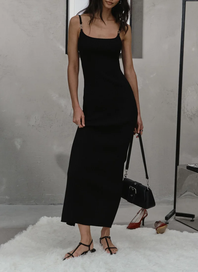 Lichi Jersey maxi dress with strap decor