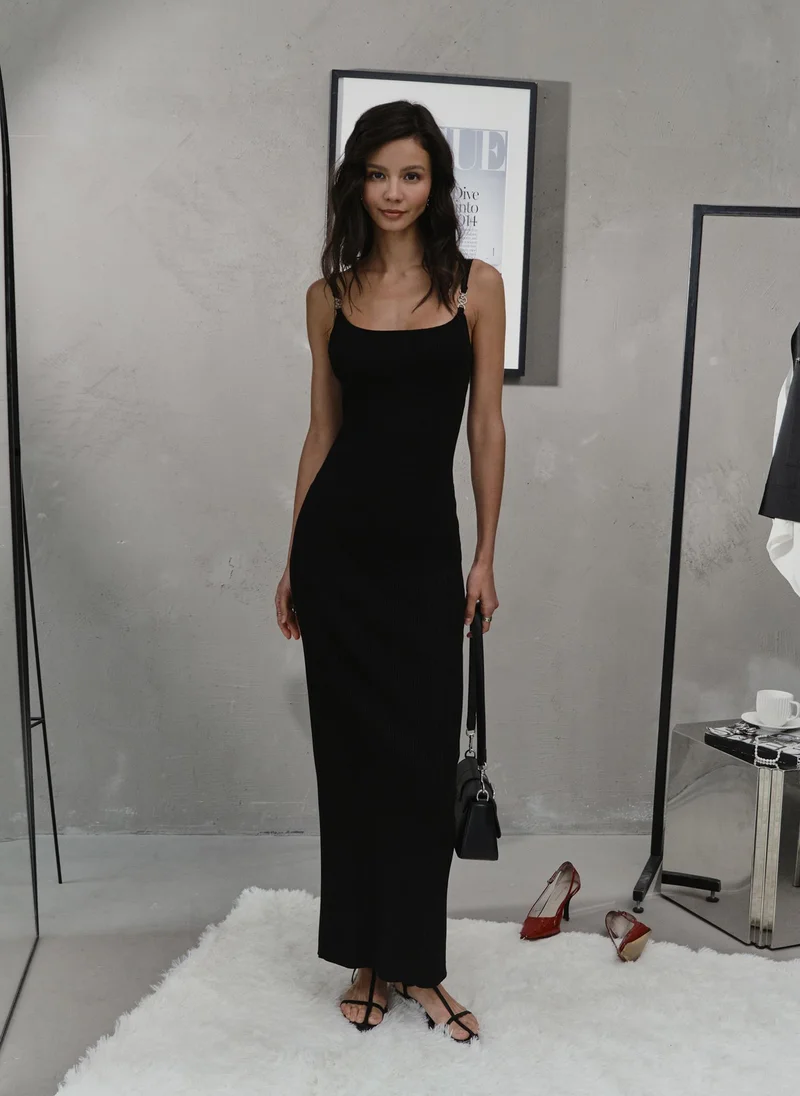 Lichi Jersey maxi dress with strap decor