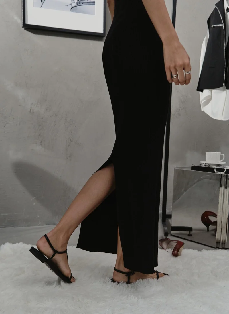 Lichi Jersey maxi dress with strap decor