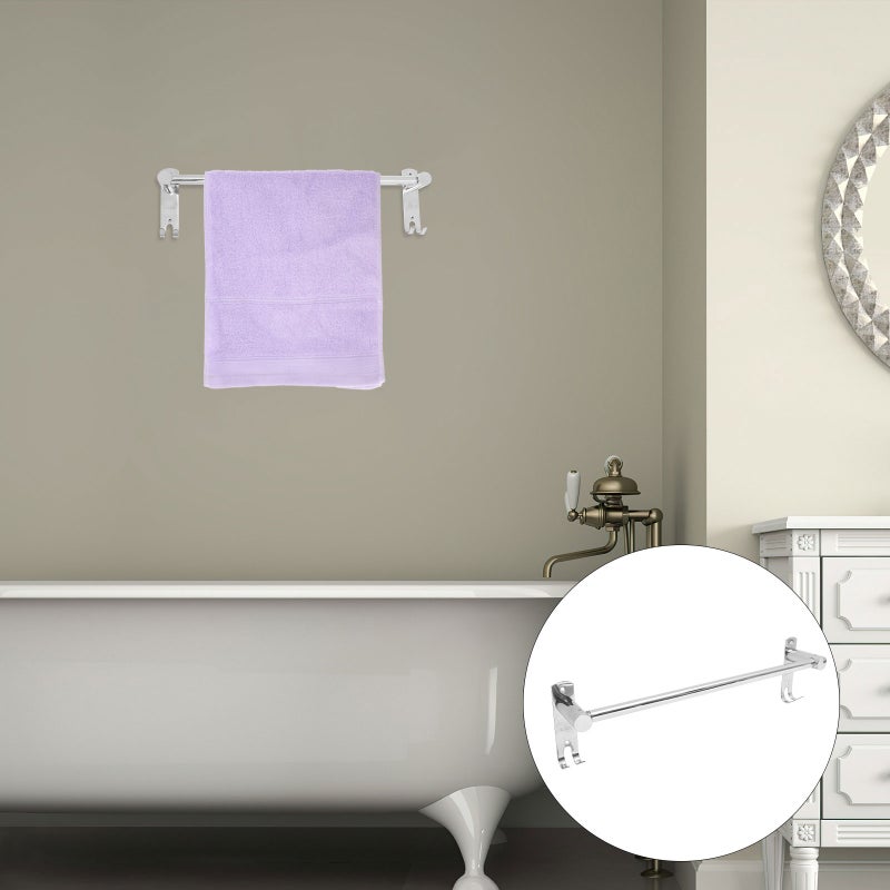 1 Set Retractable Bathroom Towel Stainless Steel Wall Mounted Shower Towel Wall Hanger - Image 1