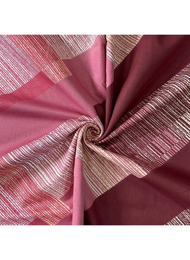Swayam Swayam Ananda Collection Premium Cotton 200 TC Floral Print Cotton Extra Large Bed Sheet with 2 Pillow Cover - Brown/Pink  - Image 5