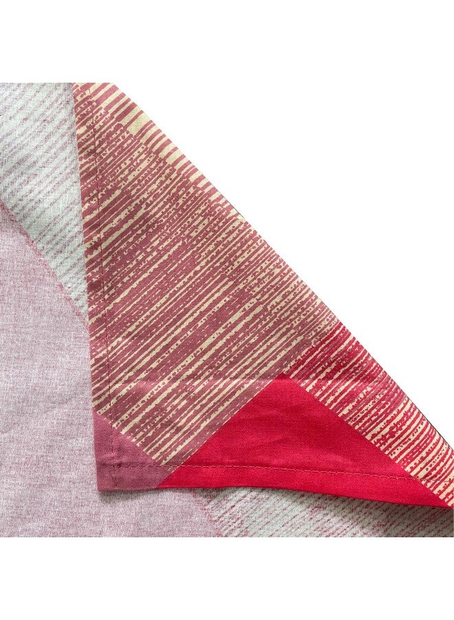 Swayam Swayam Ananda Collection Premium Cotton 200 TC Floral Print Cotton Extra Large Bed Sheet with 2 Pillow Cover - Brown/Pink  - Image 3