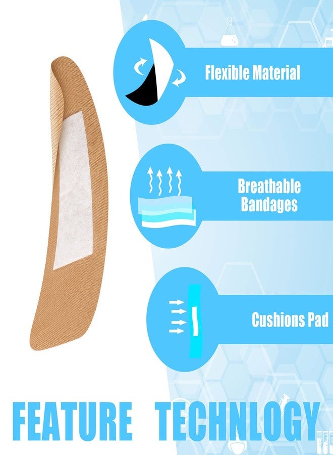 Sinmoe 100 Pcs Large Big Flexible Adhesive Bandages Wound Care Latex Free Fabric PE Bandages for Care and Protect Wounds, 2 x 4 Inch(Brown) - Image 4