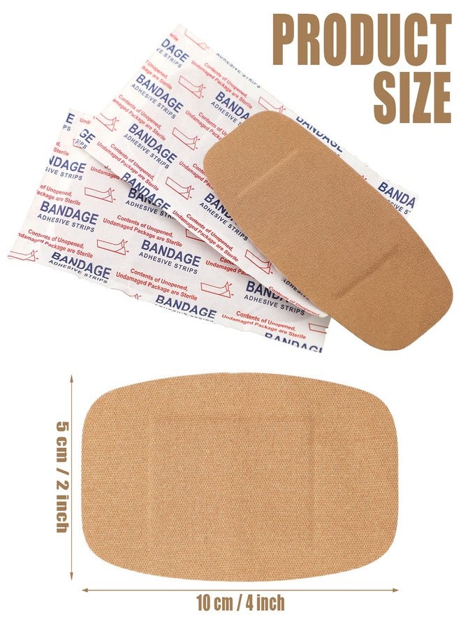 Sinmoe 100 Pcs Large Big Flexible Adhesive Bandages Wound Care Latex Free Fabric PE Bandages for Care and Protect Wounds, 2 x 4 Inch(Brown) - Image 3