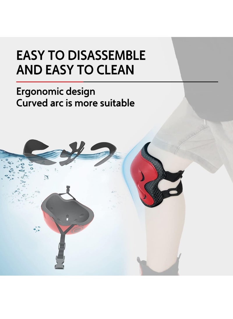 Dubkart - Bike Helmet Set for Kids with Knee , Elbow & Wrist Pads(Red) - Image 1