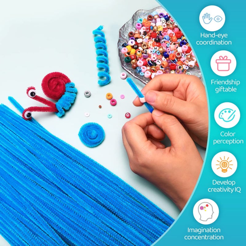 IOOLEEM Iooleem 200pcs Dark Blue Pipe Cleaners, Chenille Stems, Pipe Cleaners for Crafts, Pipe Cleaner Crafts, Art and Craft Supplies.  - Image 3