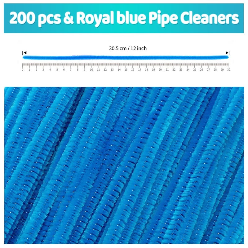 IOOLEEM Iooleem 200pcs Dark Blue Pipe Cleaners, Chenille Stems, Pipe Cleaners for Crafts, Pipe Cleaner Crafts, Art and Craft Supplies.  - Image 2