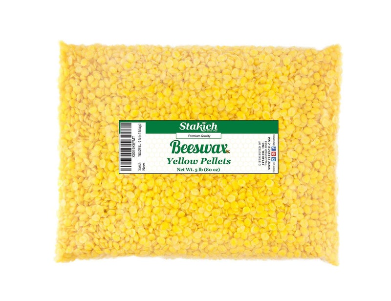 Stakich Yellow Beeswax Pellets - Natural, Cosmetic Grade - 5 Pound (in 1 Pound Bags) - Image 5
