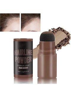 FIgment Natural Hairline Powder, Hair Shading Sponge Pen, Hairline Shadow Powder Stick, Quick Hair Root Touch-Up, Paired With 2 Pairs Of Eyebrow Stamp (Dark, 1)  - Image 1
