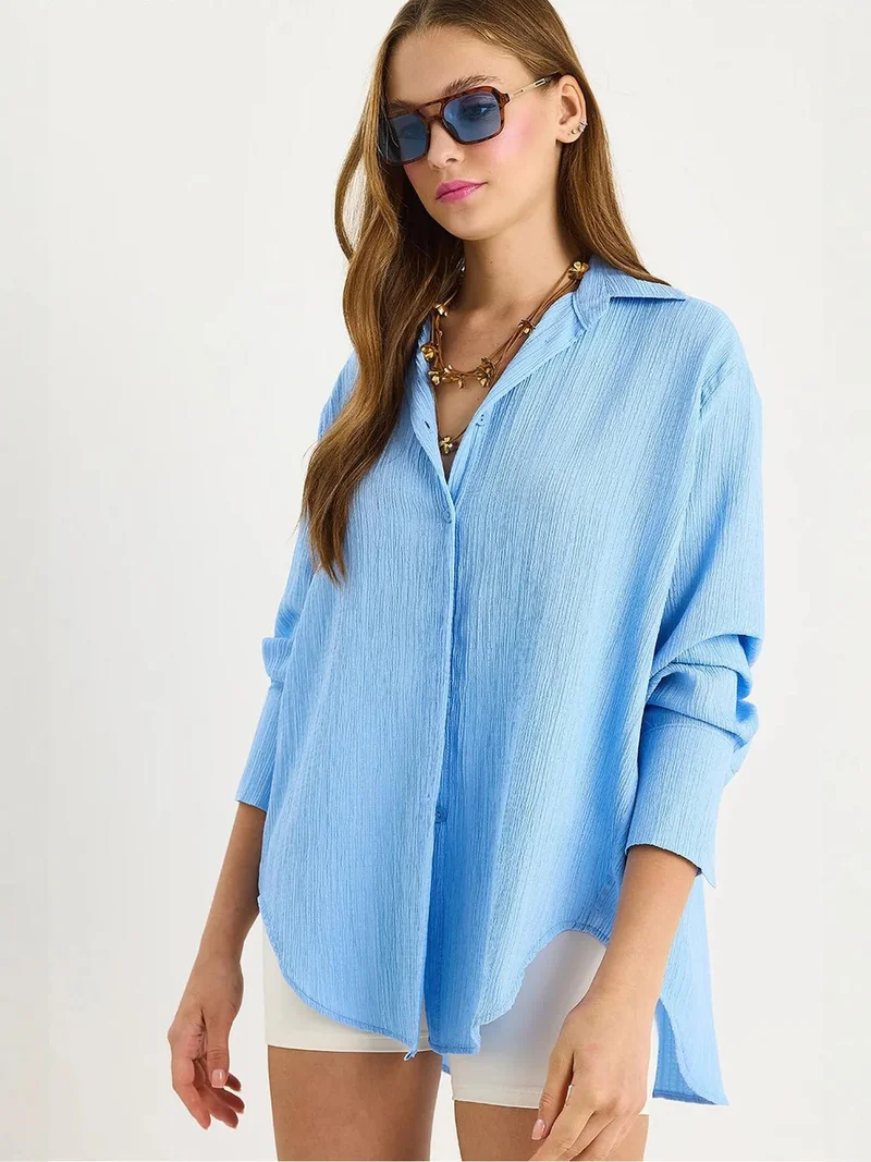 Bianco Lucci LUCCI Oversized Textured Shirt