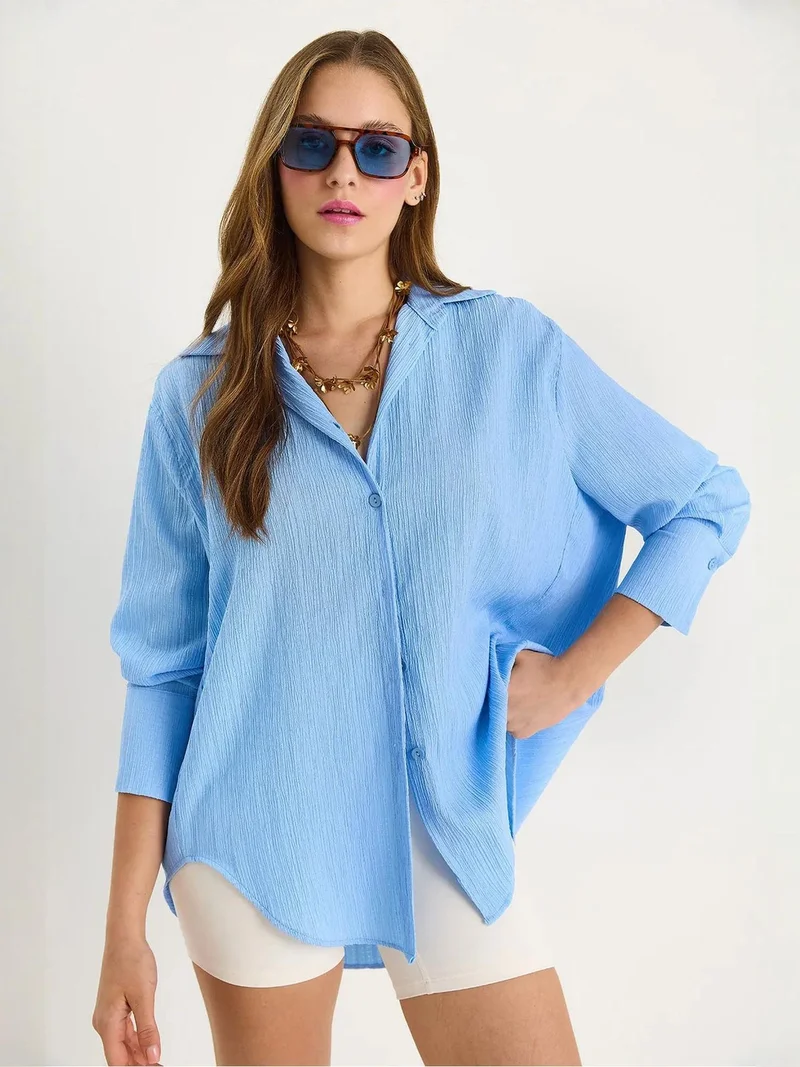 Bianco Lucci LUCCI Oversized Textured Shirt