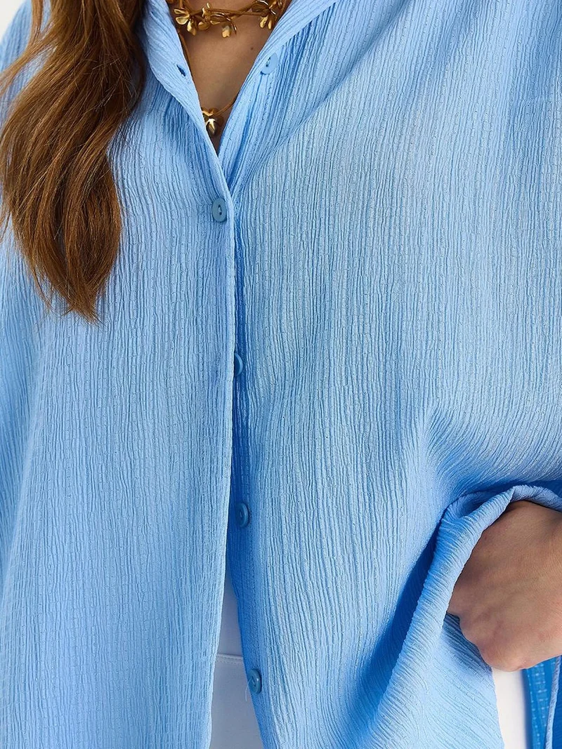 Bianco Lucci LUCCI Oversized Textured Shirt