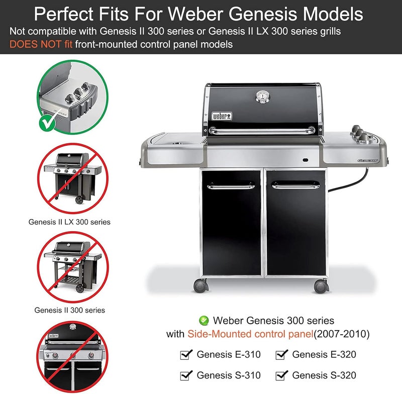Criditpid 24.5" 7540 Flavorizer Bars Compatible for Weber 7539, Genesis 300 Series, E310, E320, S310, S320 Grills with Side-Controls, 5-Pack Stainless Steel Flavor Bars Parts for Weber Genesis 300 - Image 2