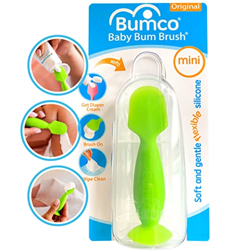 Baby Bum Brush Bumco Mini Diaper Cream Spatula with Case BPAFree Butt Spatula Baby Soft Flexible Diaper Spatula Diaper Cream Applicator MomInvented Baby Must Haves Diaper Bag Essentials Butt Paste Spatula