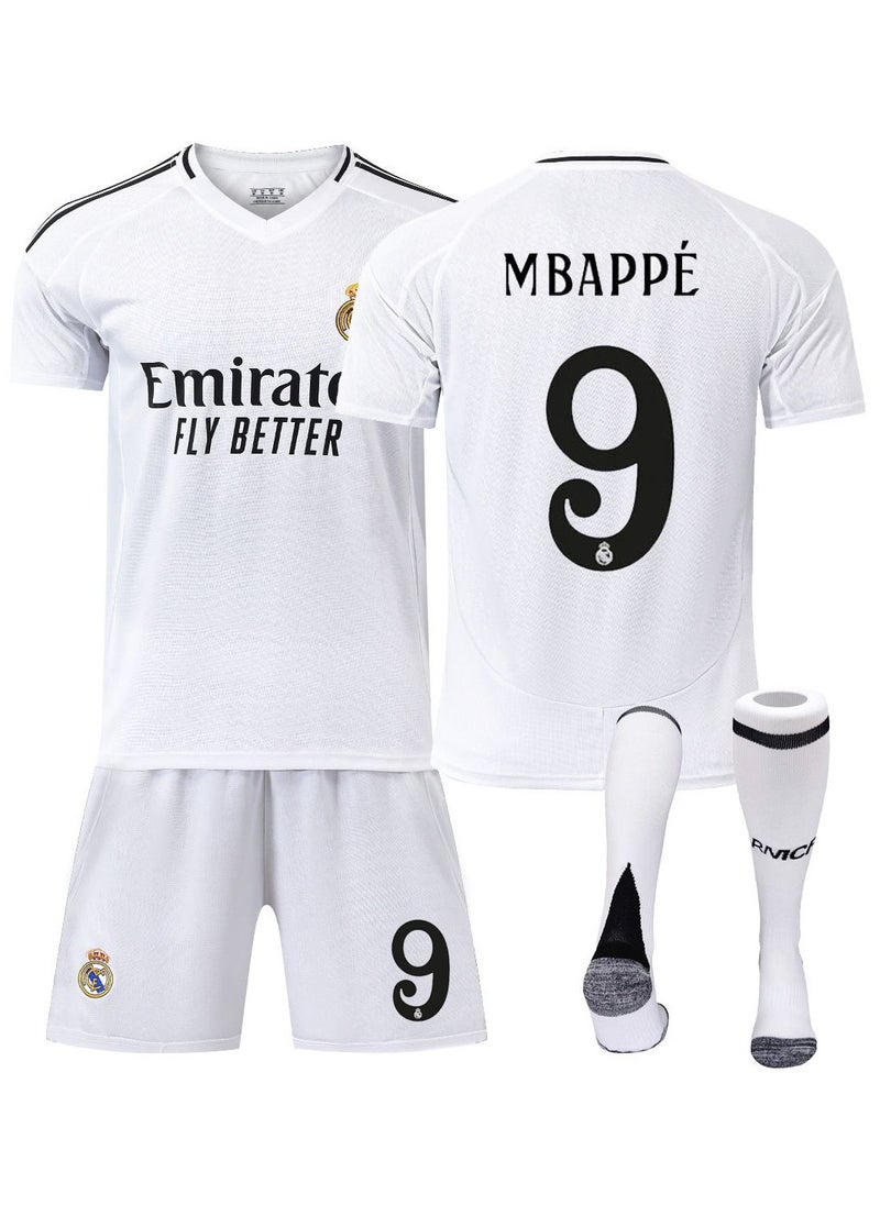 RedMapleTEK - Adult Men's Football Jersey, 23/24 New Season 3-Piece Jersey Set, Real Madrid home Cristiano Ronaldo #7 jersey, Shorts And Socks Set, unisex,Adult Size, Football Jersey Gift Set - Image 1