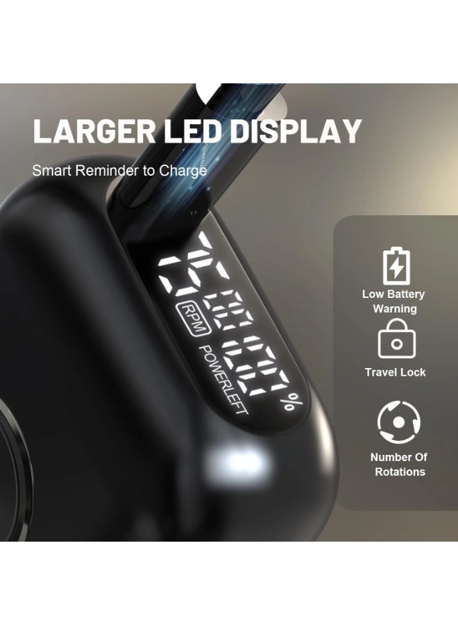 Electric Foil Shavers for Men, Upgraded Mini Electric Razor with 4 Floating Blades & Big LED Display - Foil Shaver for Men with 2 Gears Adjustable - Face Shaver with IPX7 Waterproof Wet/Dry, USB Type C - Image 2