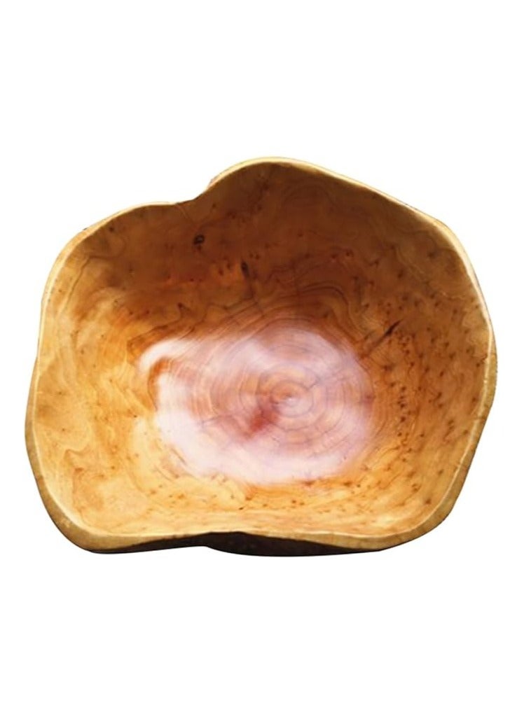 general Handcrafted rural wooden fruit bowls with natural edges and organic shapes, wooden containers for snacks, candies, keys, eco-friendly hand-carved decorative trays, and farmhouse kitchen decorations (15 cm to 19 cm) - Image 1