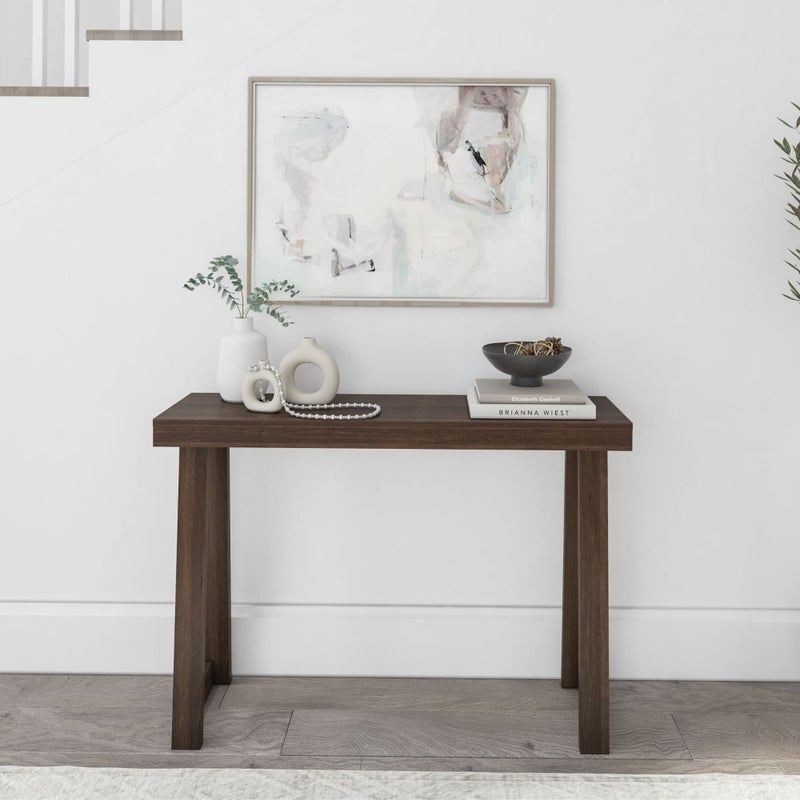 Plank+Beam Solid Wood Console Table, 46 Inch, Sofa Table, Narrow Entryway Table for Hallway, Behind The Couch, Living Room, Foyer, Easy Assembly, Walnut - Image 2