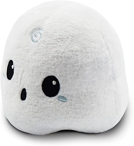 TeeTurtle - The Original Reversible Ghost Plushie - White + Black - Cute Sensory Fidget Stuffed Animals That Show Your Mood - Perfect for Halloween! - Image 2