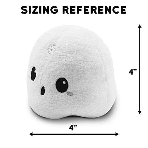 TeeTurtle - The Original Reversible Ghost Plushie - White + Black - Cute Sensory Fidget Stuffed Animals That Show Your Mood - Perfect for Halloween! - Image 3