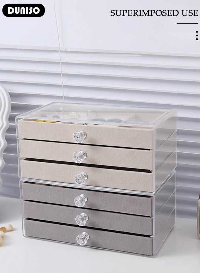 DUNISO Jewelry Box Organizer for Women,Earring Organizer Jewelry Organizer Box,3 Layer Jewelry Display Storage Box Large Jewelry Box for Necklaces and Bracelets Earring and Ring - Image 5