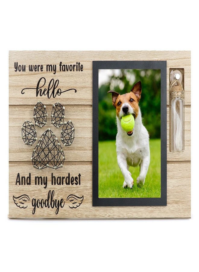 free-space Dog Memorial Frame for Ashes or Hair with Glass Bottle Pet Loss Gifts for Loss of Dog Sympathy Picture Frame(Black) - Image 1