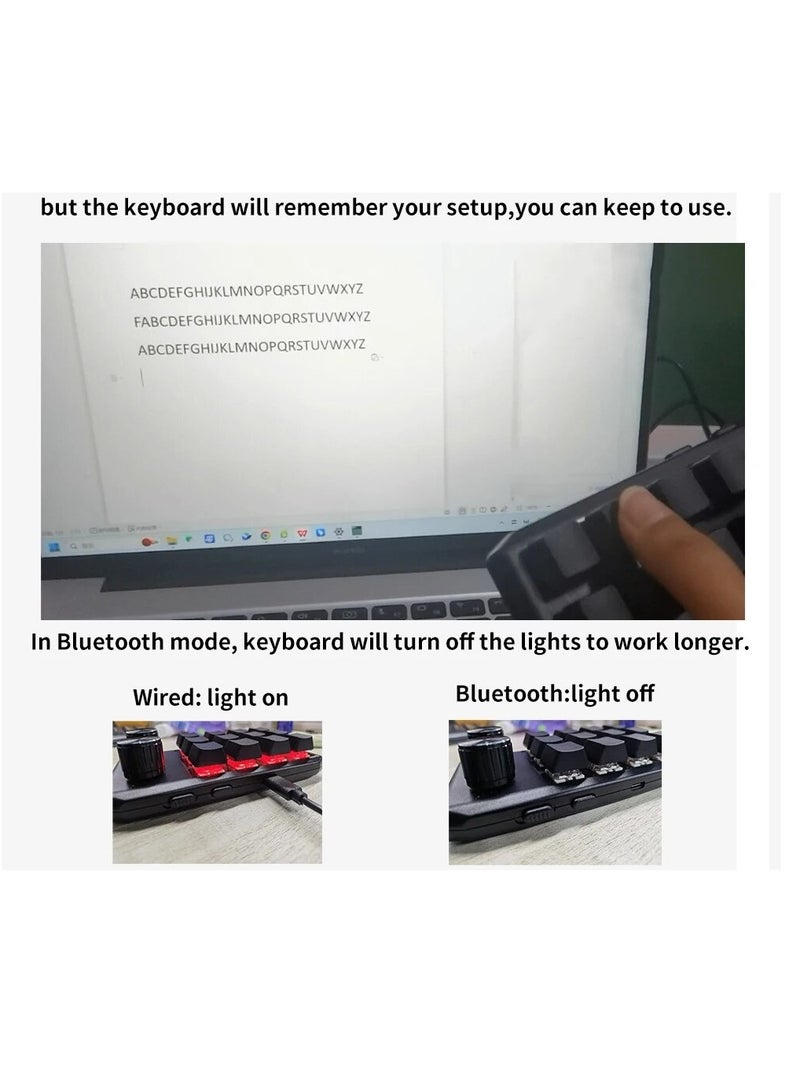 Programming Macro Custom 2 Knob Bluetooth Keyboard RGB 12 Key Copy Paste Mini Button Gaming Keypad Mechanical Hotswap Macropad