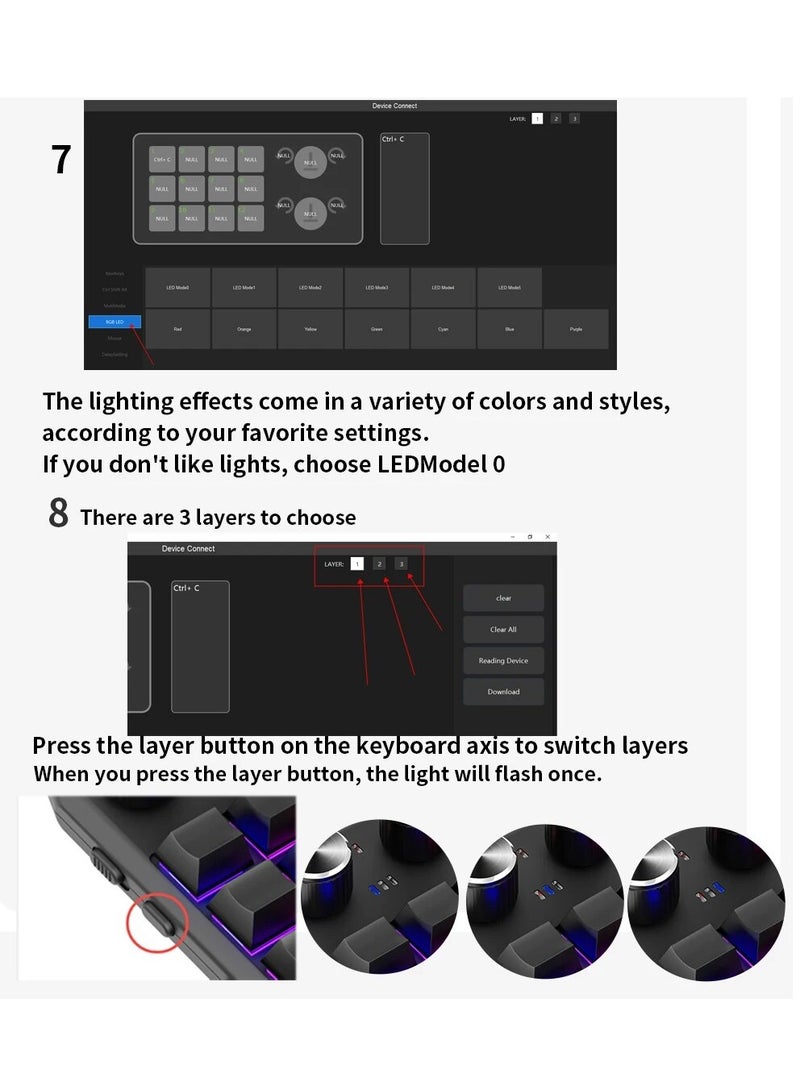 Programming Macro Custom 2 Knob Bluetooth Keyboard RGB 12 Key Copy Paste Mini Button Gaming Keypad Mechanical Hotswap Macropad