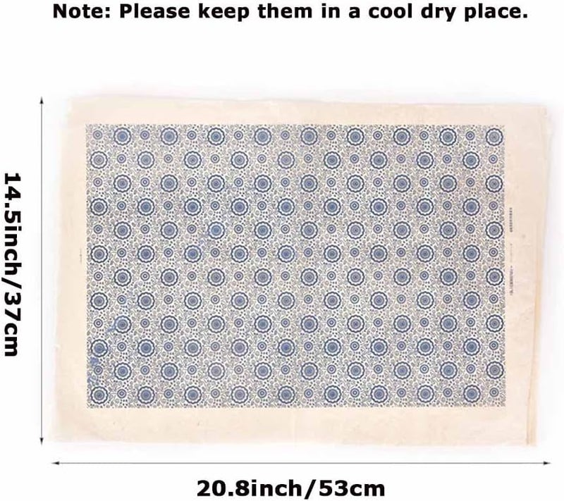 Primst 6PCS Pottery Art DIY Stickers Ceramic Clay Transfer Paper Flower Paper Porcelain Glaze Underglaze Transfers for Pottery Overglaze Enamel Waterslide Decal Blue - Image 2
