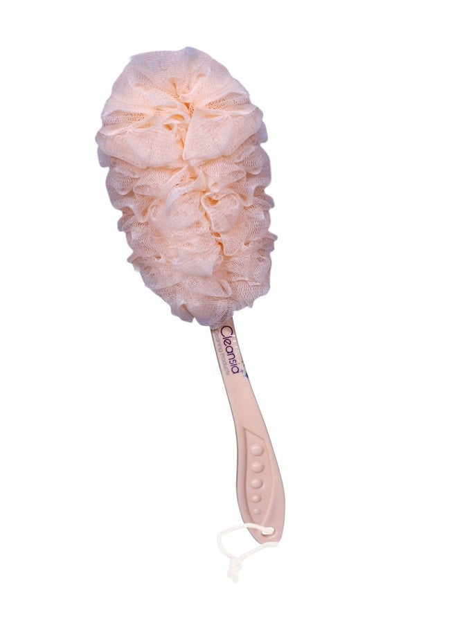 Cleansia Bath Loofah with Long Handle for Shower, Back Scrubber Exfoliating Body Wash Sponge for Men & Women, Gentle Skin Cleaner Bath Brush for Daily Use (Peach) - Image 1