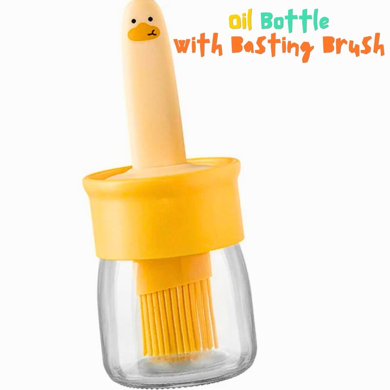 KhuHap Oil Dispenser Bottle with Silicone Basting Brush for Cooking Baking in Kitchen Home Restaurant Hotel Event Party for Catering Food Grade Cap200ml Pack of 1 Multicolor - Image 2