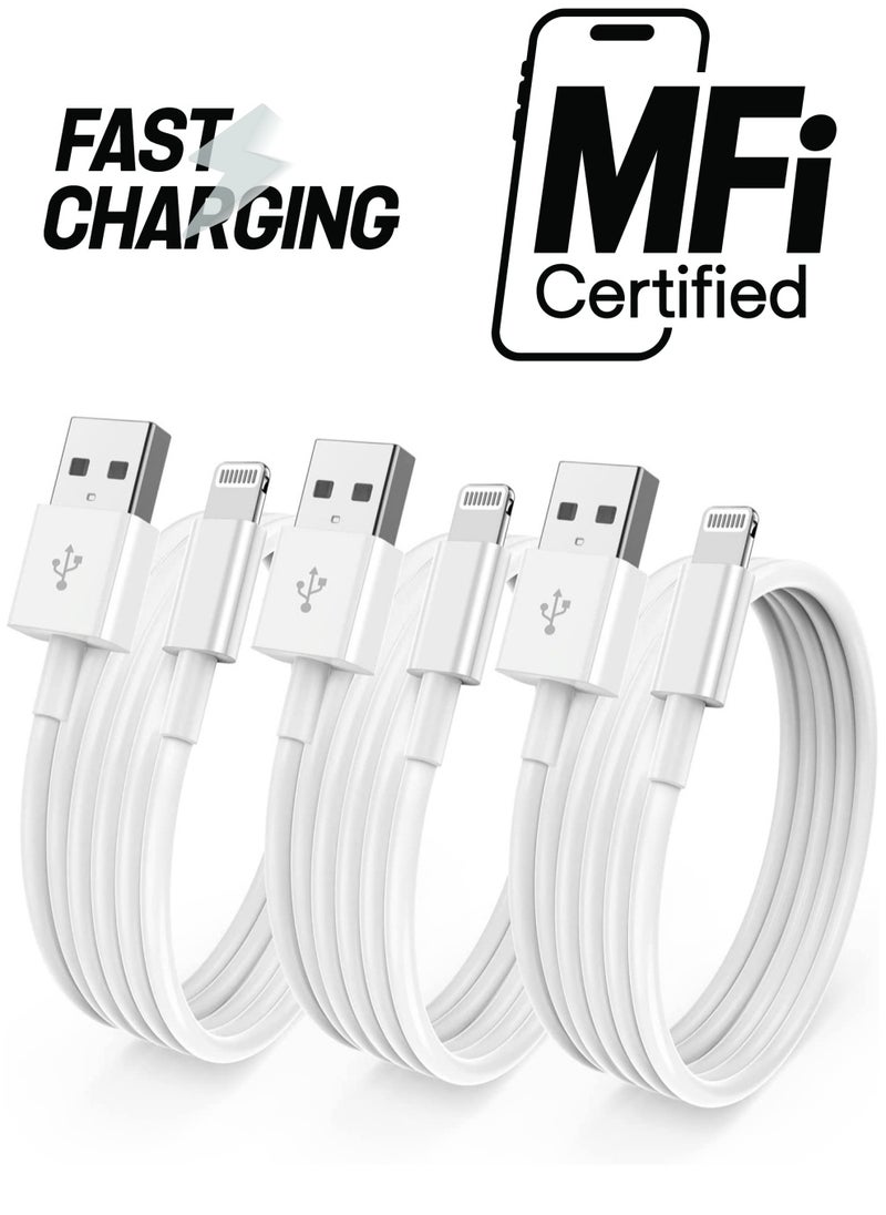 ELTRAZONE - 3 Pack[ Apple MFi Certified ] iPhone Charger 3ft, Lightning to USB Cable 3 Feet, Fast Apple Charging Cable Cord 3 Foot for iPhone 14 Pro Max/13 Pro Max - Image 1