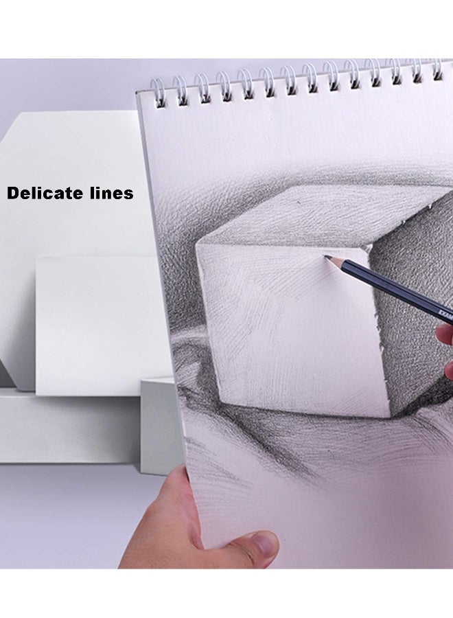 دفتر رسم، 8”X11.5” 100 صفحة (110gsm)، دفتر رسم حلزوني للفنانين، ورق رسم متين وخالي من الأحماض للرسم، والطلاء، والتخطيط أو الكتابة العشوائية، غلاف بنفسجي، ورق أبيض - Image 4