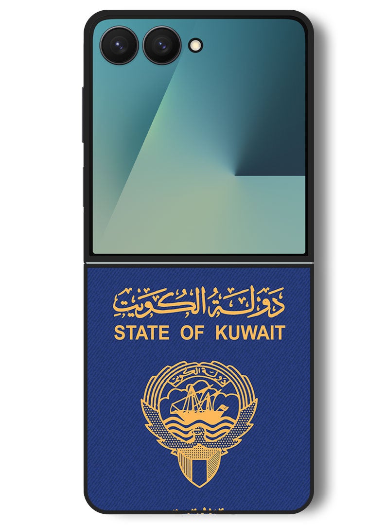 Theodor Case Compatible with Samsung Galaxy Z Flip 7 - 6.9 Inch Protection Shockproof Bumper Cover Kuwait Passport - Image 1