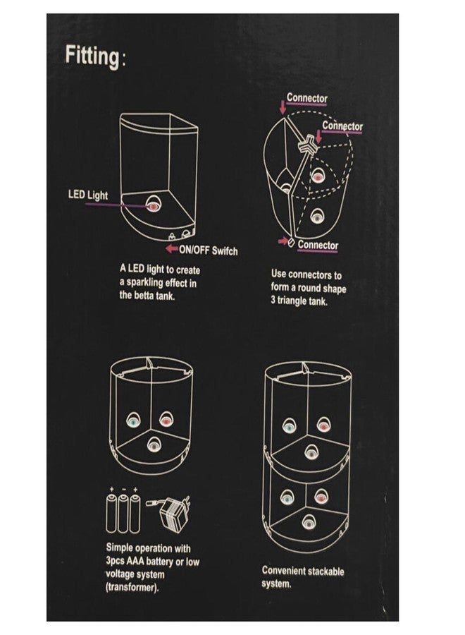 TUNAI Dophin T201 Mini Aquarium Fish Tank | Changeable Light | Elegant and Stylish Design | Ideal for Betta, Small Fish and Plant Keeping |Capacity - 1.4L Fish Tank (Original from Store) - Image 4