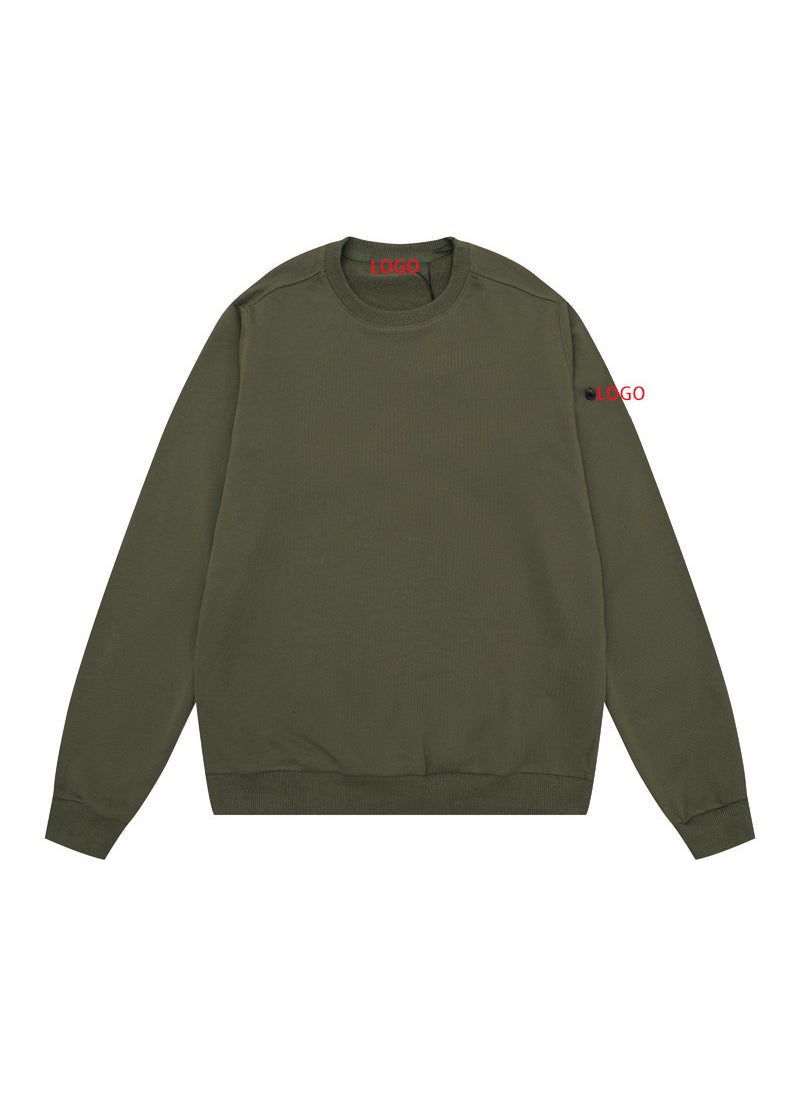 Generic - High-End Stone 20Ss Stone Compass Badge Basic Pullover Functional Casual Mens and Womens Round Neck Sweatshirt Island Brown - Image 1