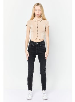 ESPRIT Women Skinny Fit Washed Stretchable Jeans, Black  - Image 3